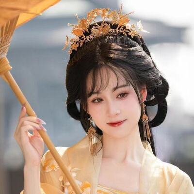 汉服超仙蝴蝶仿珍珠流苏发冠发簪