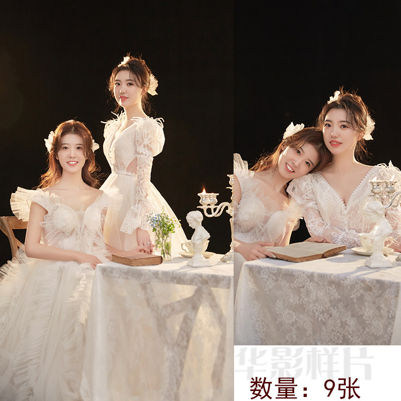 影楼室内古典婚纱主题闺蜜照姐妹照样片客样照s301