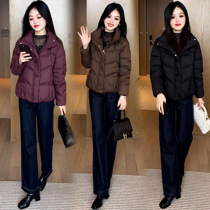时尚休闲短款羽绒棉服外套女冬季新款洋气显瘦加厚保暖棉袄外套潮
