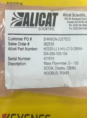 ALICAT流量计 HZ020-LL1-H-L-C1(询价）