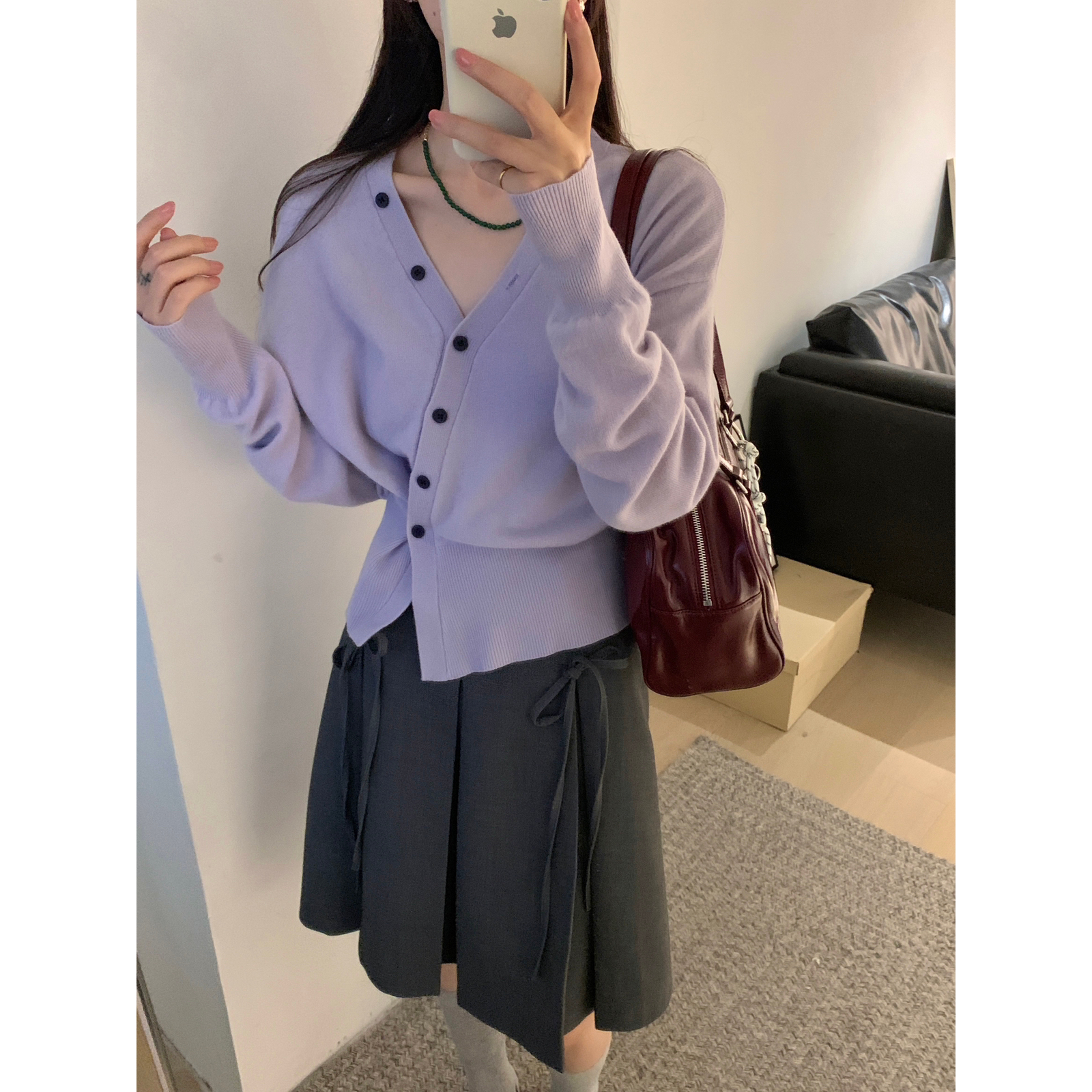 !【OMELET蛋卷】韩系复古学院风百褶蝴蝶结半身裙  GS24616#  TXQ