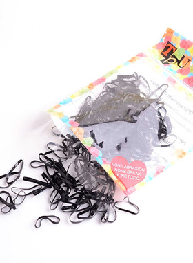 韩国头饰一次性小皮筋发绳不伤发黑色强拉不断日韩发圈头绳发饰