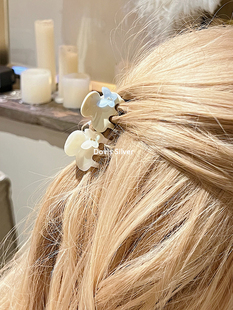 ins奶蓝babyblue精致仙女系蝴蝶花朵镶钻迷你抓夹公主头发夹发饰