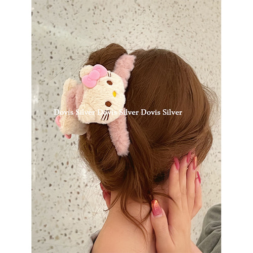 kitty猫抓夹毛绒鲨鱼夹可爱少女