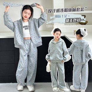 秋冬儿童连帽休闲甜美舒适男女童家居服潮款 2025新款
