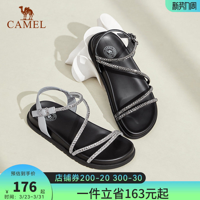 骆驼女鞋2026夏季新款厚底百搭时装凉鞋时尚青春潮流休闲鞋