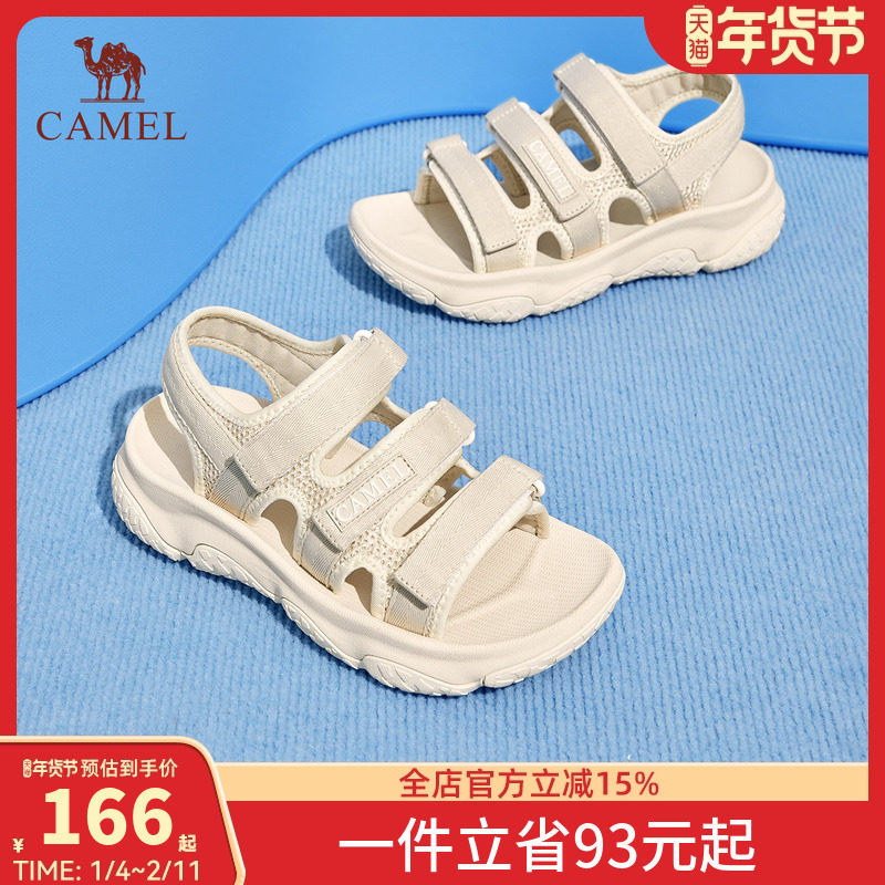 骆驼女鞋2026夏季新款厚底休闲凉鞋运动凉鞋休闲百搭沙滩鞋子