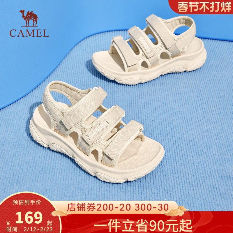 骆驼女鞋2026夏季新款厚底休闲凉鞋运动凉鞋休闲百搭沙滩鞋子