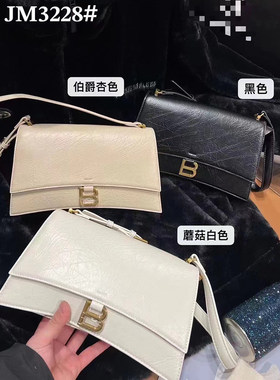 油蜡皮沙漏包大容量斜挎包腋下包