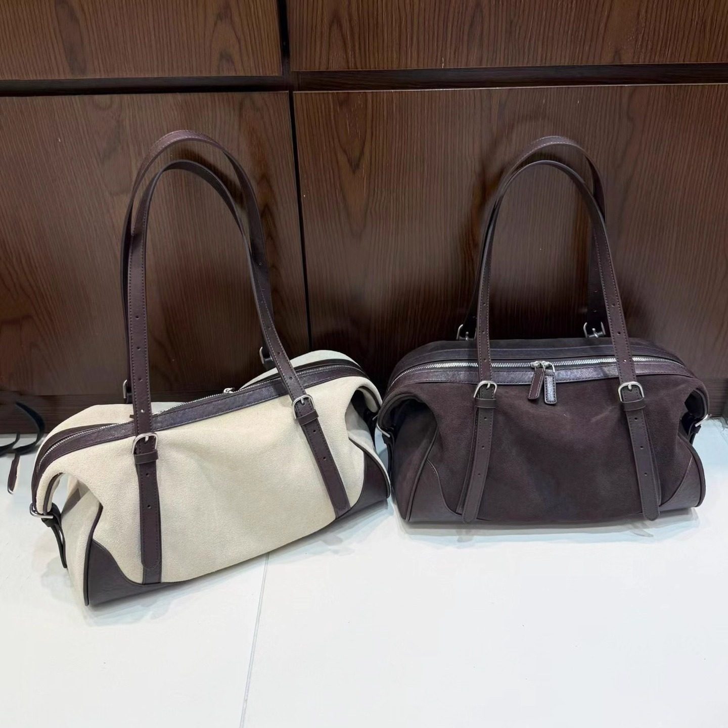 磨砂牛皮保龄球包包女2025新款大容量波士顿手提枕头包单肩腋下包,箱包皮具/热销女包/男包,通用款女包,淘宝优惠券,粉丝福利购,淘宝优惠卷