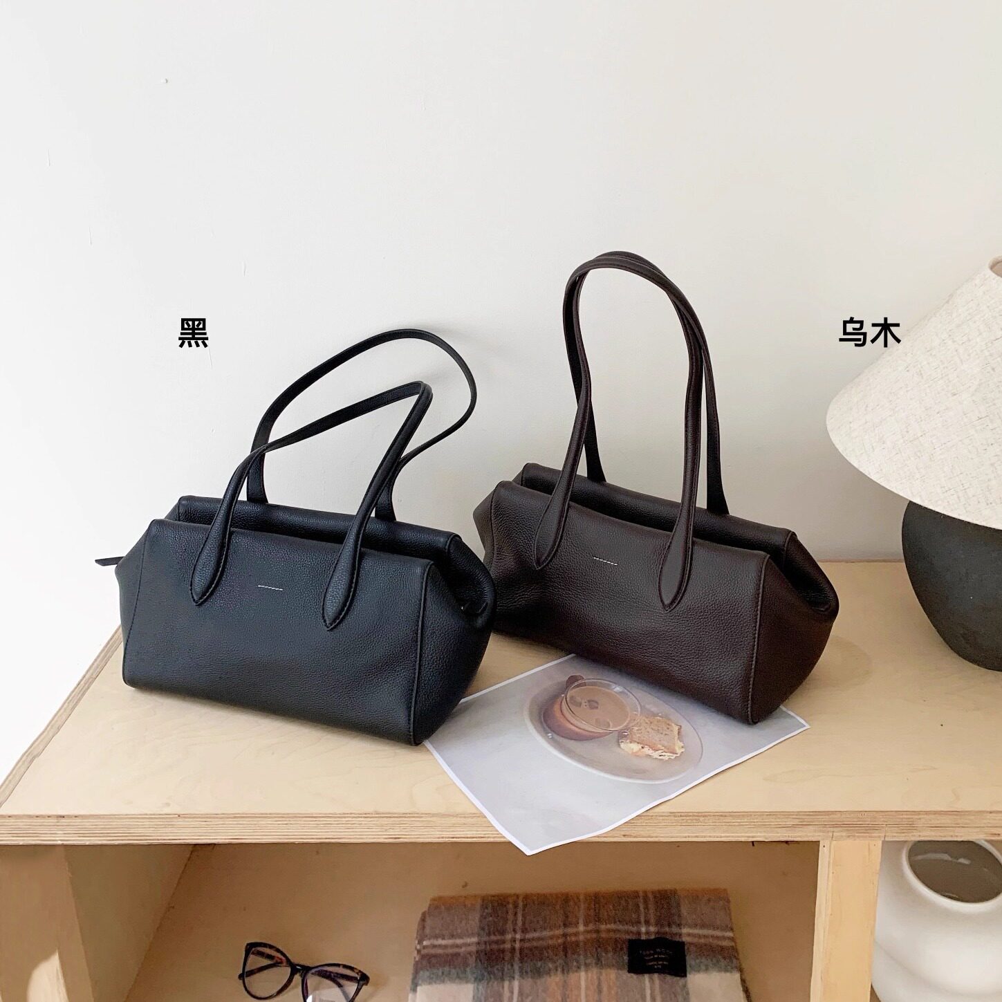 头层牛皮波士顿保龄球包包女大容量极简通勤托特包单肩手提枕头包,箱包皮具/热销女包/男包,托特包,淘宝优惠券,粉丝福利购,淘宝优惠卷