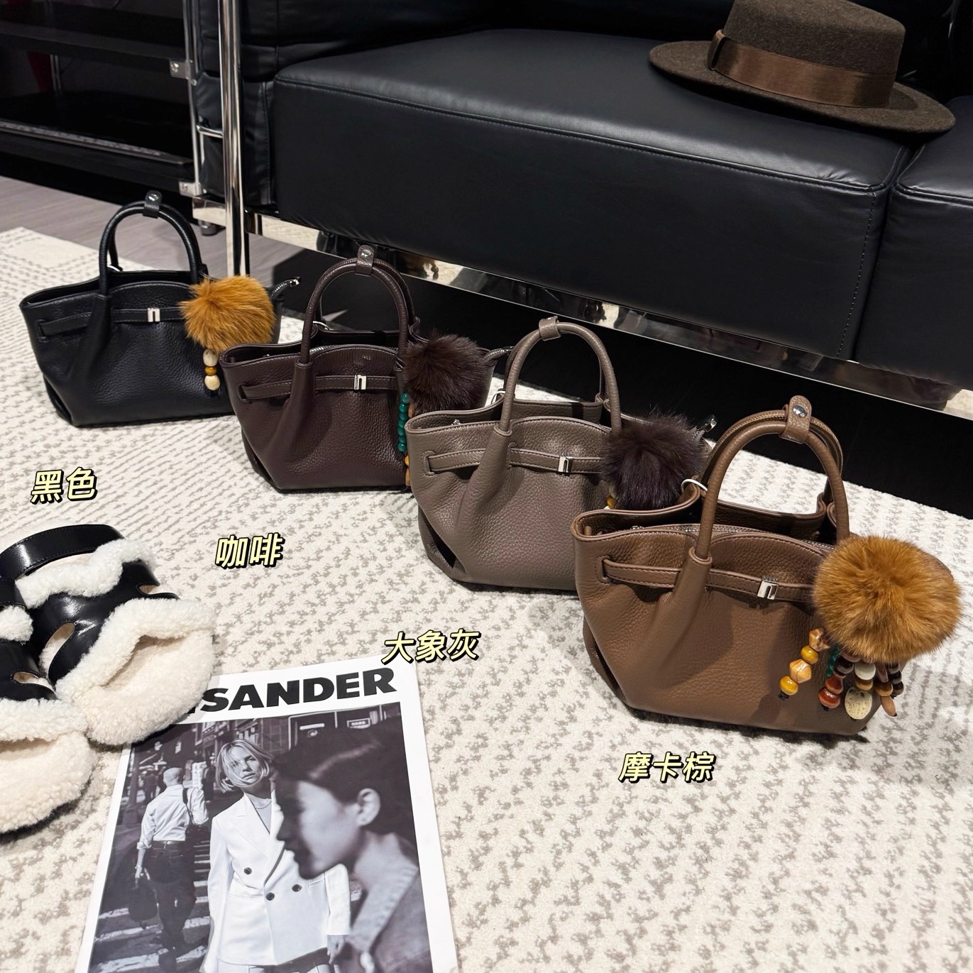 荔枝纹菜篮子包斜挎包真皮饺子包