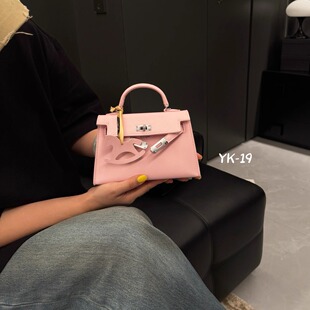 真皮手掌纹二代凯莉包女高级感时尚精致手拎包迷你斜挎小包手机包