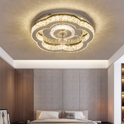 水晶2025新款护眼圆形风扇灯