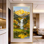 玄关装 饰画入户正对门高级感现代简约走廊过道挂画山水画风景油画