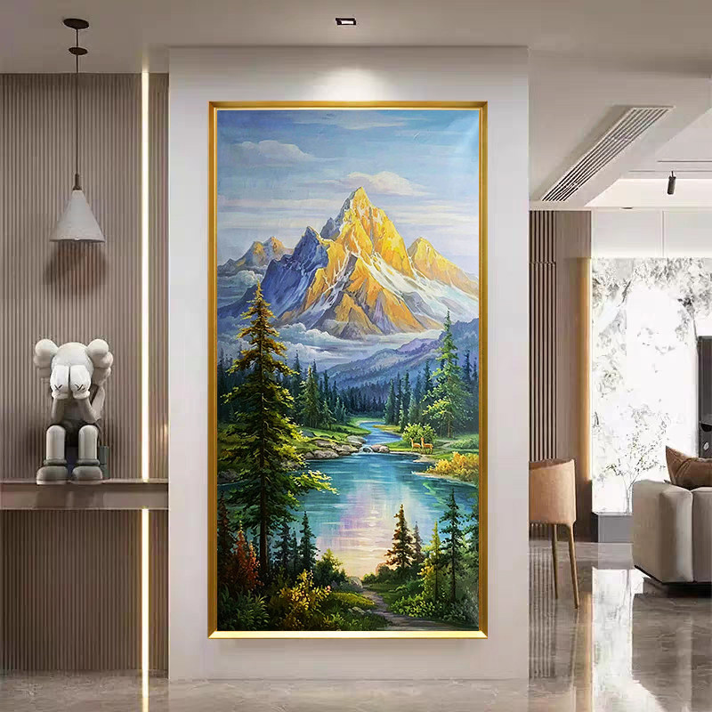 入户正对门墙挂画玄关装饰画现代简约山水画大气玄幻走廊过道壁画,家居饰品,油画,淘宝优惠券,粉丝福利购,淘宝优惠卷