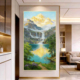 入户玄关装 饰画正对门走廊过道挂画轻奢高级感风景手绘油画山水画