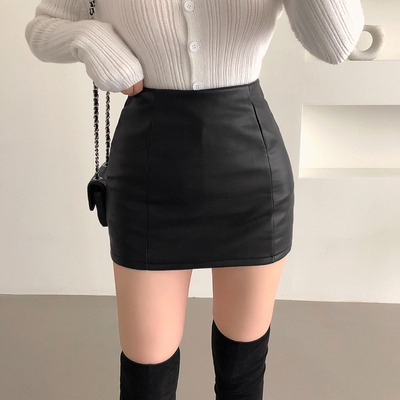 短款包臀性感小皮裙半身裙