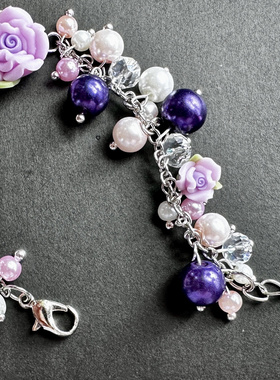 原创设计超仙软陶花珍珠手链 闺蜜少女系 可调节
