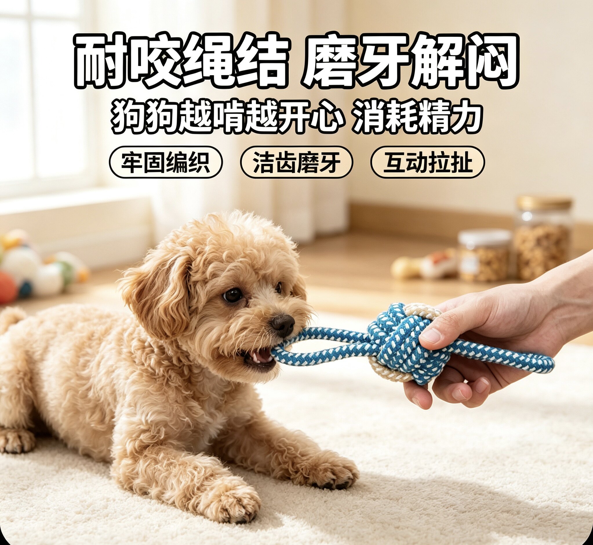 狗狗绳结玩具耐咬磨牙狗咬绳幼犬磨牙洁齿玩具/绳结玩