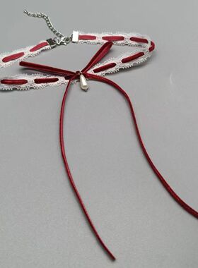 洛丽塔公主蕾丝甜酷choker项链蝴蝶结新款颈链甜美款项脖子锁骨