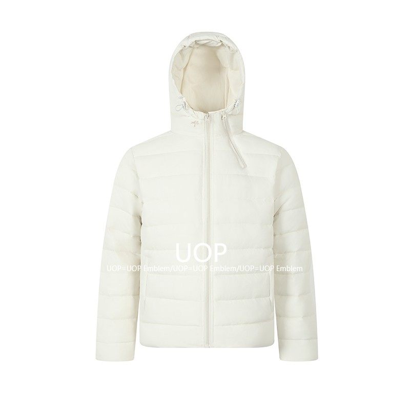 UOP 不规则双拉链连帽排骨棉服男女冬季重磅极简纯色情侣外套