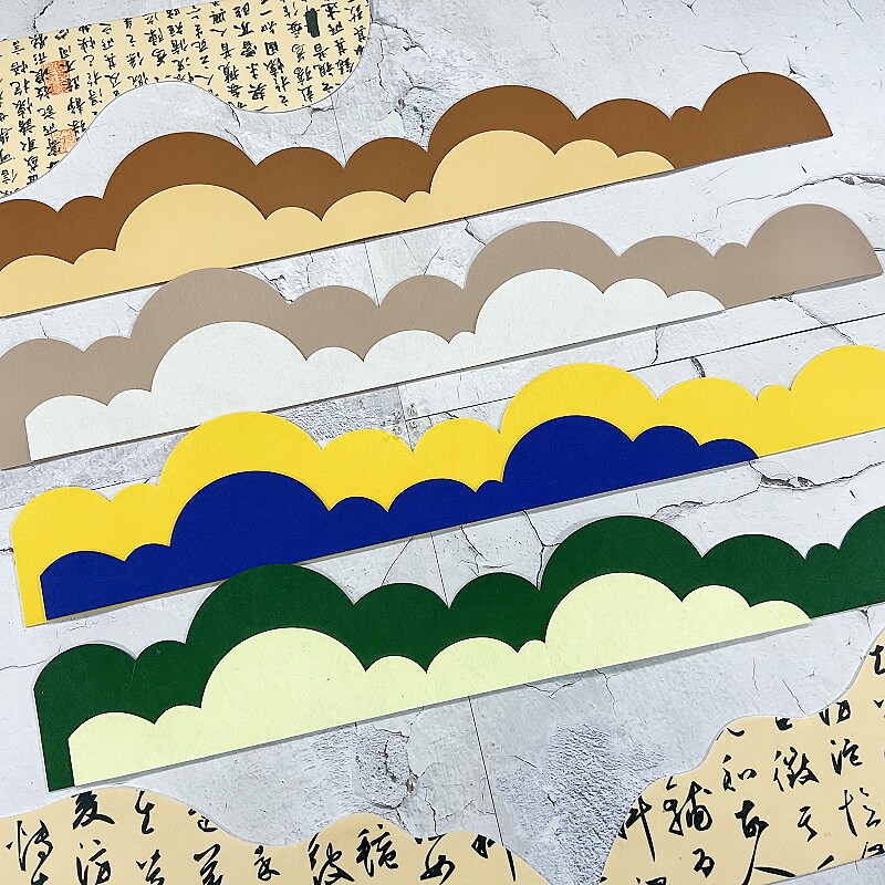 新中式书法边条墙贴国风毛毡