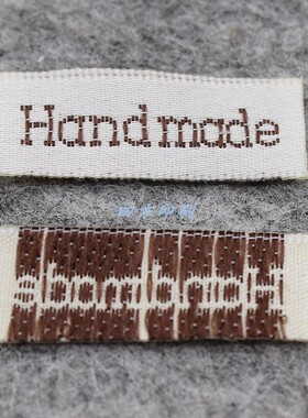 发卡饰品儿童头饰头箍标签织标缎面布标手工玩具标签handmade布标