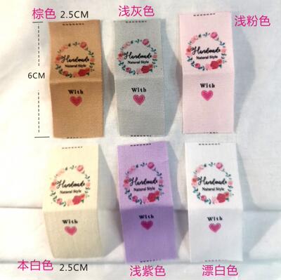 handmade纯棉布标姓名标DIY标签