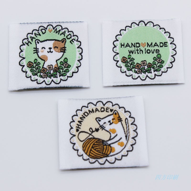 HANDMADE彩色织标手工制品商标