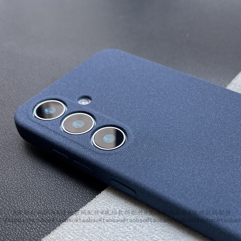 适用三星S25Ultra手机壳S25+个性保护套S25edge镜头小孔硅胶软壳S24FE防摔磨砂防滑S23简约高颜值蓝色S22男女