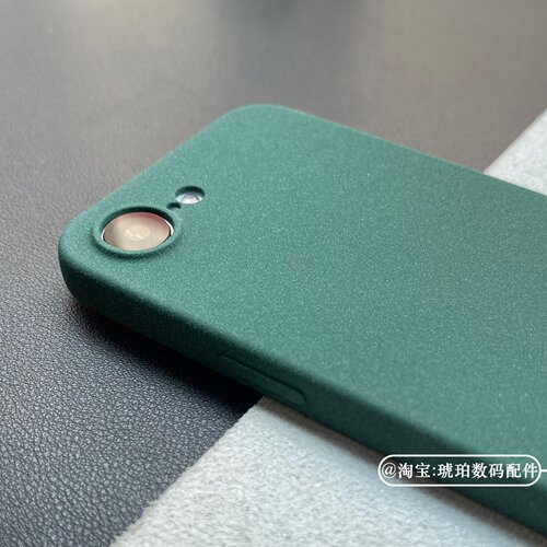 粗磨砂颗粒感适用苹果iPhone17e手机壳17ProMax硅胶软壳Air保护套16不沾指纹防滑15镜头全包14简约13墨绿色12