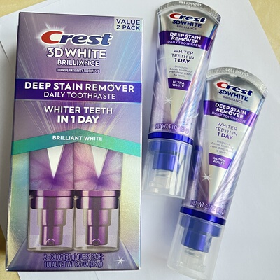 美国本土版 佳洁士美白牙膏crest 3dwhite闪耀炫白牙膏烟渍亮白清