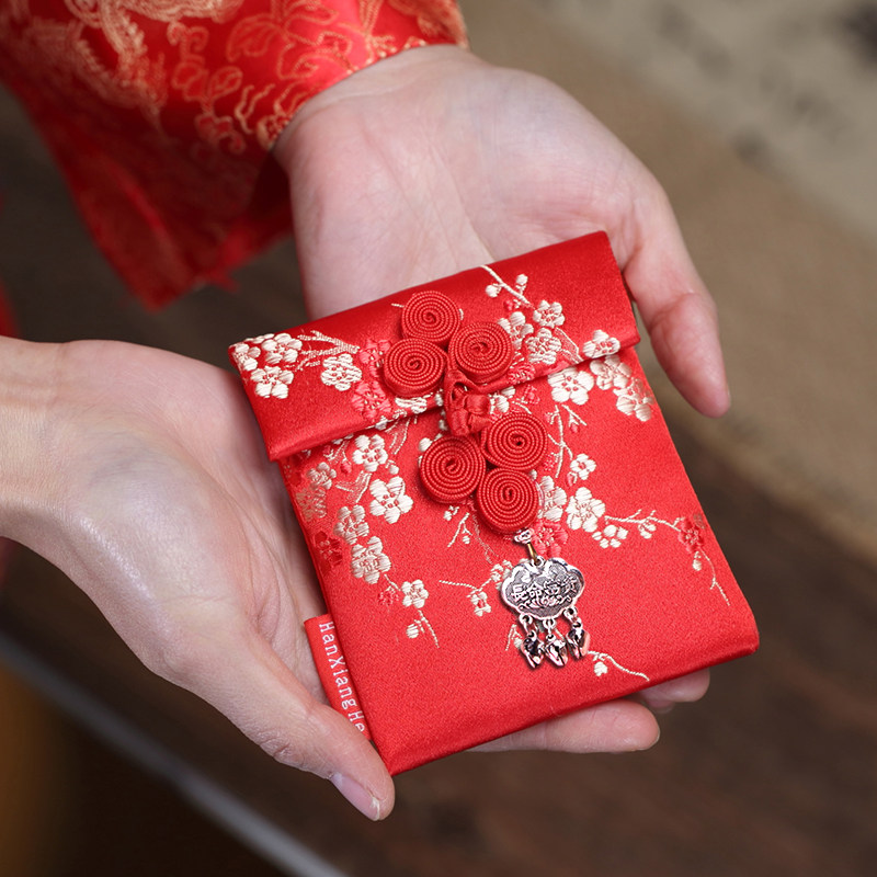 千元中式结婚高档小号织锦缎红包创意宝宝满月生日回礼小孩压岁包