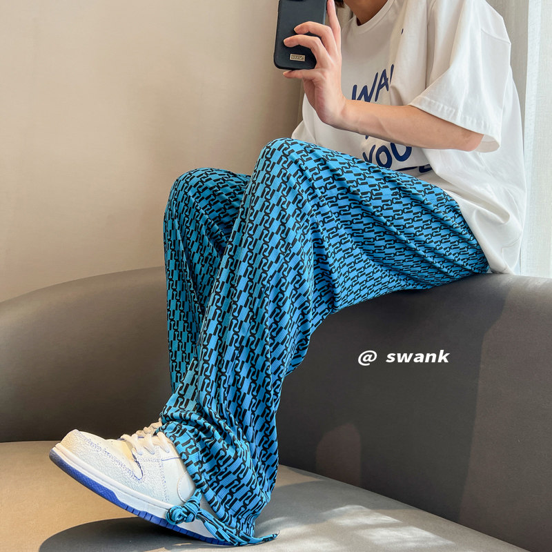 夏季直筒阔腿休闲裤男纯色百搭潮流束脚227-2*K292*P45控68图片