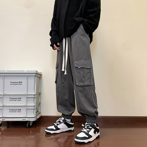 多口袋工装裤欧美高街ins束脚裤裤男女休闲裤 227-2*C541*P50控68图片