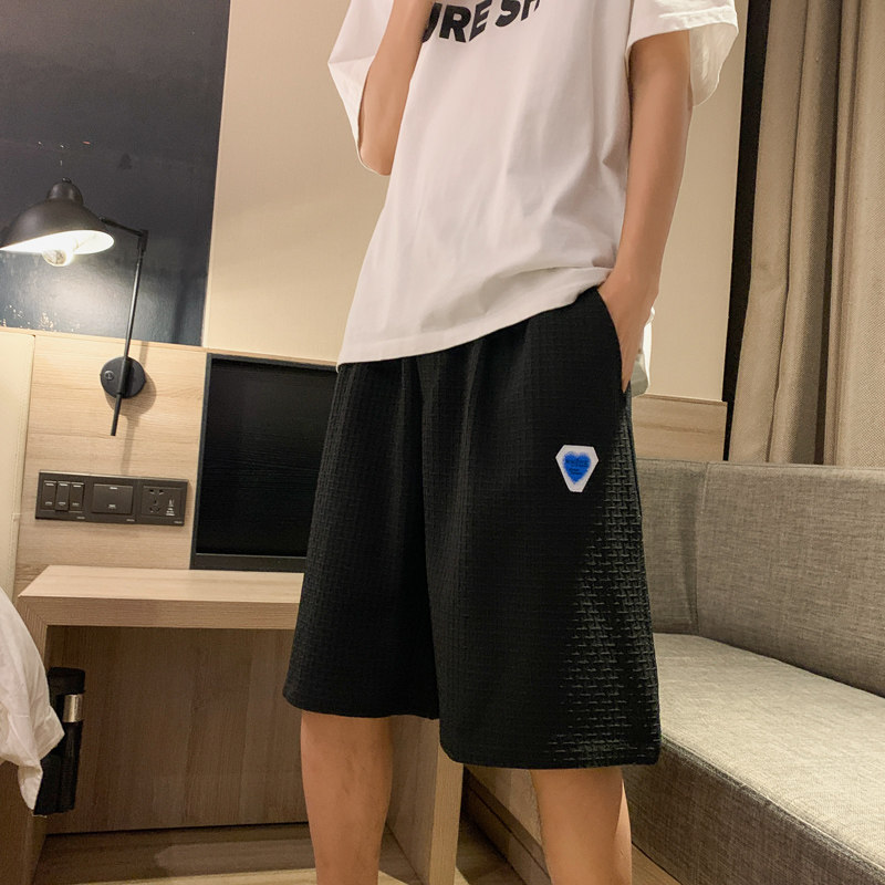 港风休闲裤短裤男宽开衩运动五分裤227-2*D004*P25控38图片