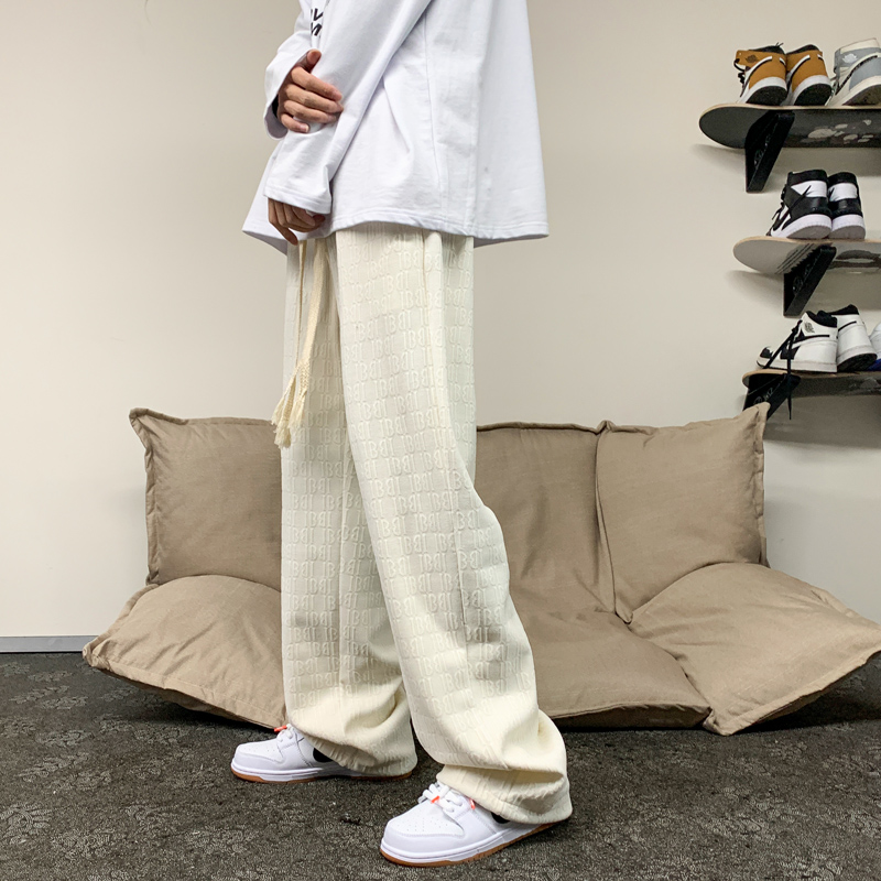 阔腿裤男大码垂感拖地休闲裤子抗皱新款潮227-2*C559*P55控78，男装休闲裤，星座227-2