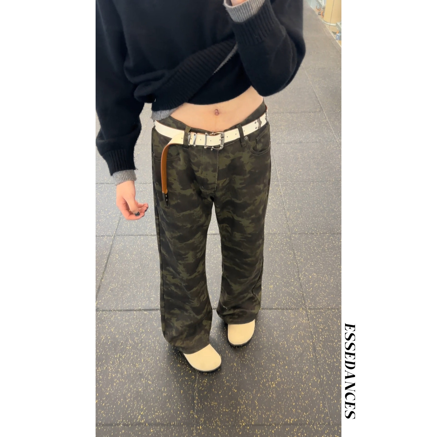 男秋季宽松美式复古水洗迷彩牛仔裤显高显瘦直筒窄版工装伐木长裤,男装牛仔裤,星座511-1