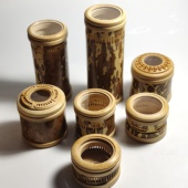 苏工精制梅妃竹鱼籽纹万体竹蛉盒鸣虫器具文玩蛐蛐蝈蝈叫罐实心竹