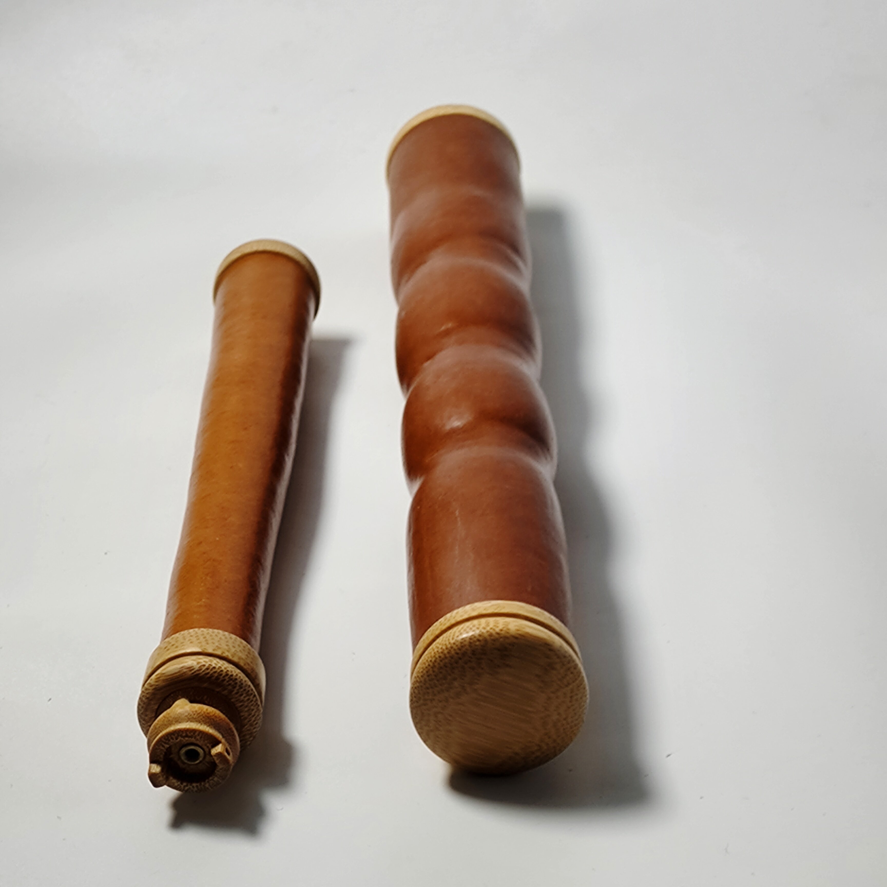 精品一物一拍葫芦镶嵌玉竹雕刻香筒香插把玩件文玩工艺品摆件