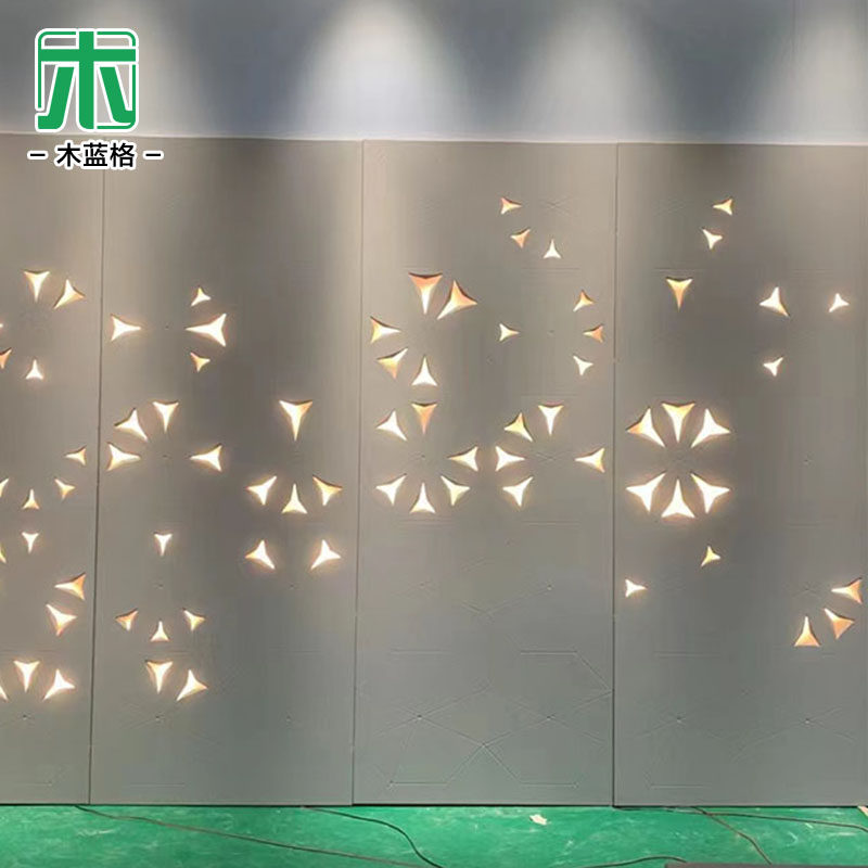 发光浮雕硬包背景墙轻奢简约透光背景墙软包