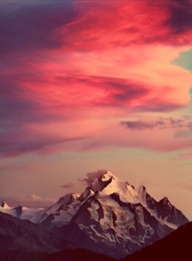 雪山星空风景客厅房间无框画