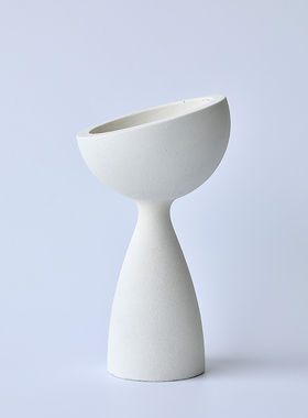 小蛮腰创意花盆白色摆件空气凤梨扩香石容器苔藓球植物盆栽高脚