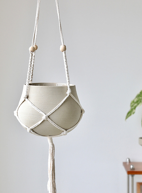 品牌设计陶瓷吊盆花盆绿植套盆吊兰垂吊悬挂陶盆吊挂盆栽水培无孔