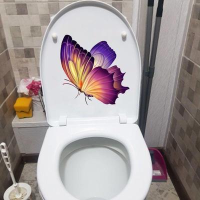 缤纷蝴蝶贴纸浴室洗手间卡通装饰防水贴画创意可爱马桶贴纸自粘