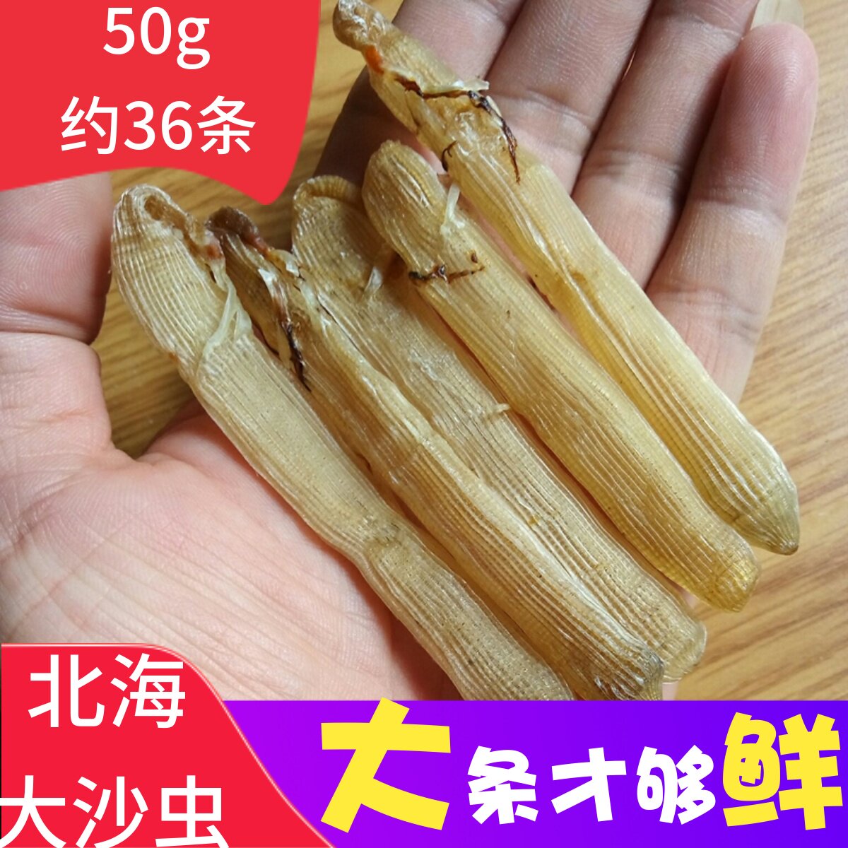 北海特产自晒大沙虫干野生大号鲜活干货50g非1斤湛江特产海虫