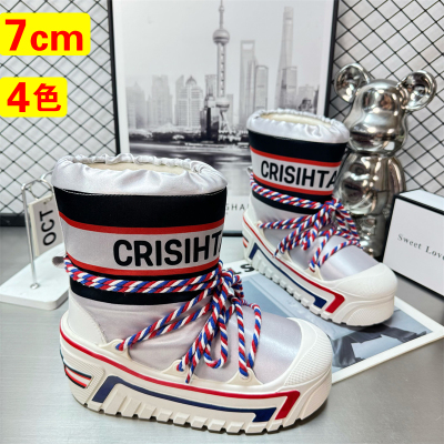 冬季雪地靴女增高厚底加绒加厚棉鞋东北防滑雪地鞋冬天防寒滑雪鞋