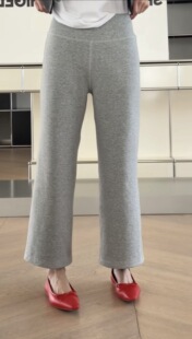 灰色百搭显瘦九分直筒裤 妍西家 2639时尚 26春款 欧货 诗歌兰女装