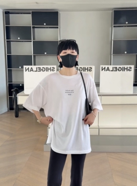 现货妍西家 诗歌兰女装26夏款58670时尚白色圆领短袖T恤百搭显瘦